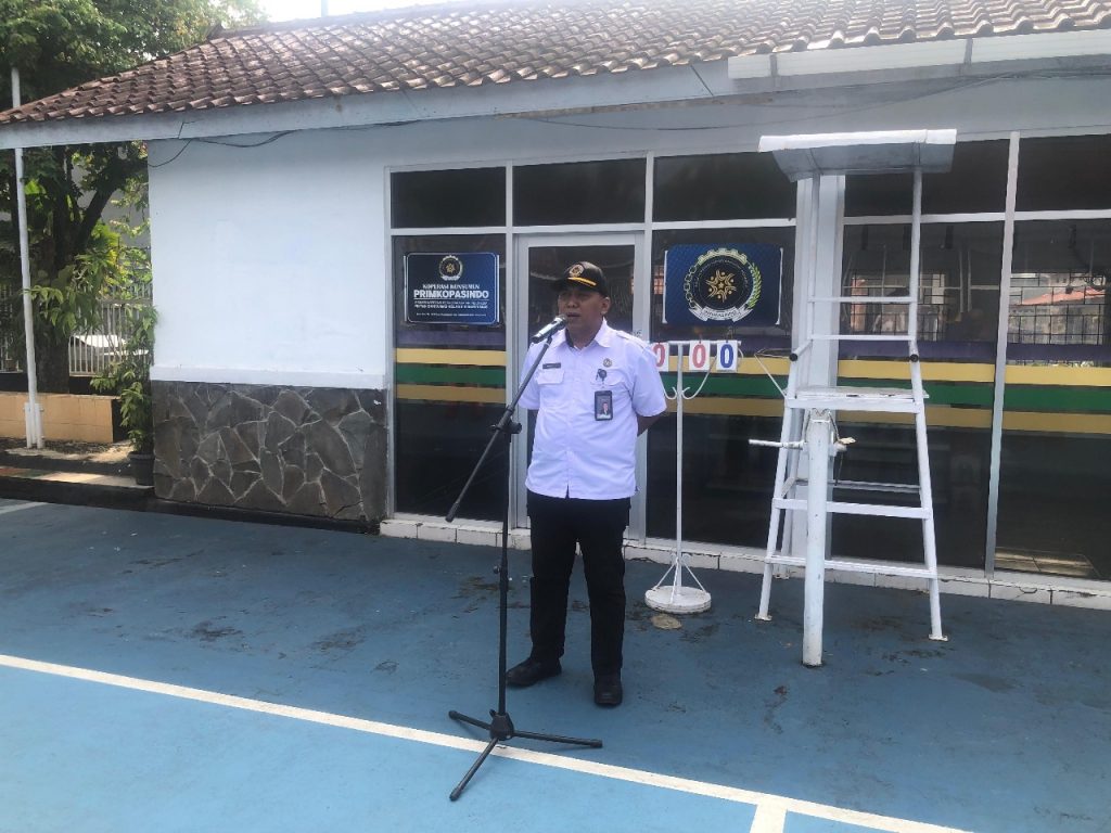 Kepala Rutan Kelas IIB Banyumas, Anggi Febiakto, dalam kesempatan Apel Warga Binaan Pemasyarakatan