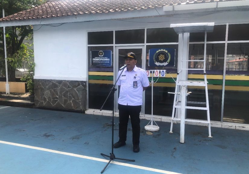 Kepala Rutan Kelas IIB Banyumas, Anggi Febiakto, dalam kesempatan Apel Warga Binaan Pemasyarakatan